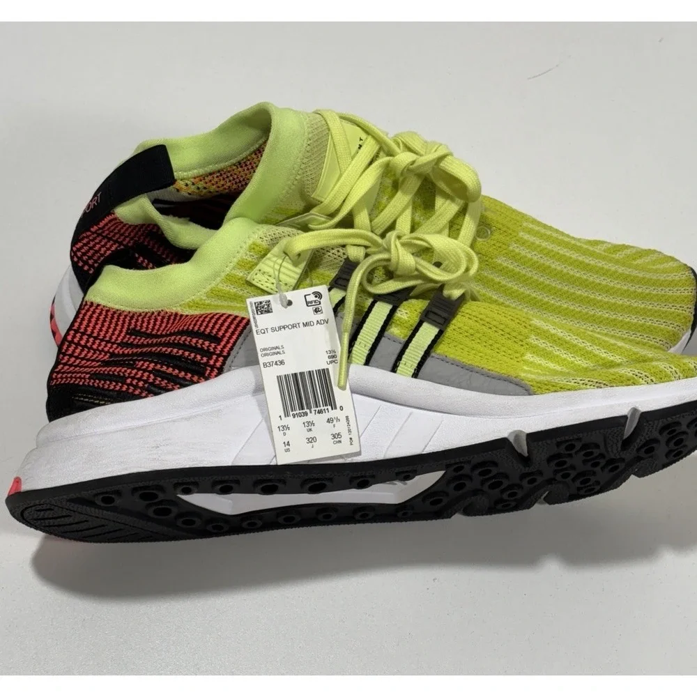 Adidas Men's Sz 14‎ EQT Support Mid ADV Running Shoes B37436 Primeknit Glow